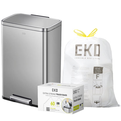 Combo Caja de 60 Bolsas + Bote de basura con pedal 50L EKO Madison