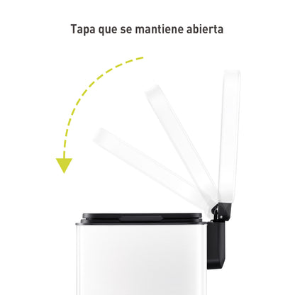Bote de basura blanco con tapa 6L EKO Madison