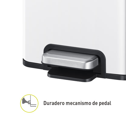 Bote de basura blanco con tapa 6L EKO Madison