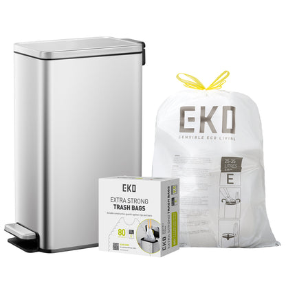 Combo Caja con 80 Bolsas + Bote de basura cocina 30L EKO Stella
