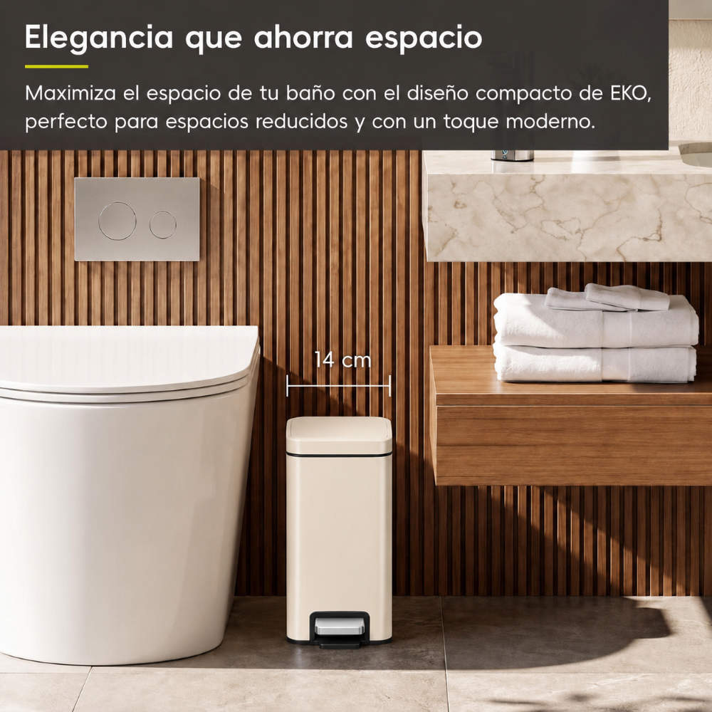 EKO Genie Bote de basura con pedal 5L Vainilla