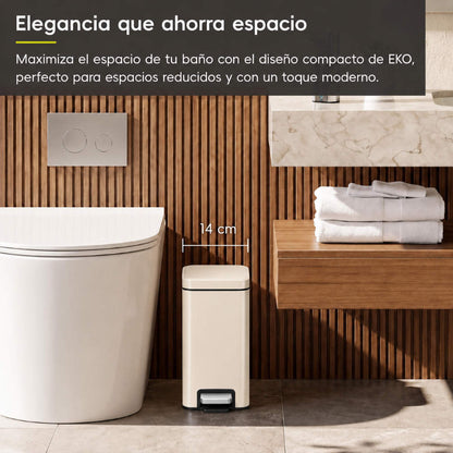 EKO Genie Bote de basura con pedal 5L Vainilla
