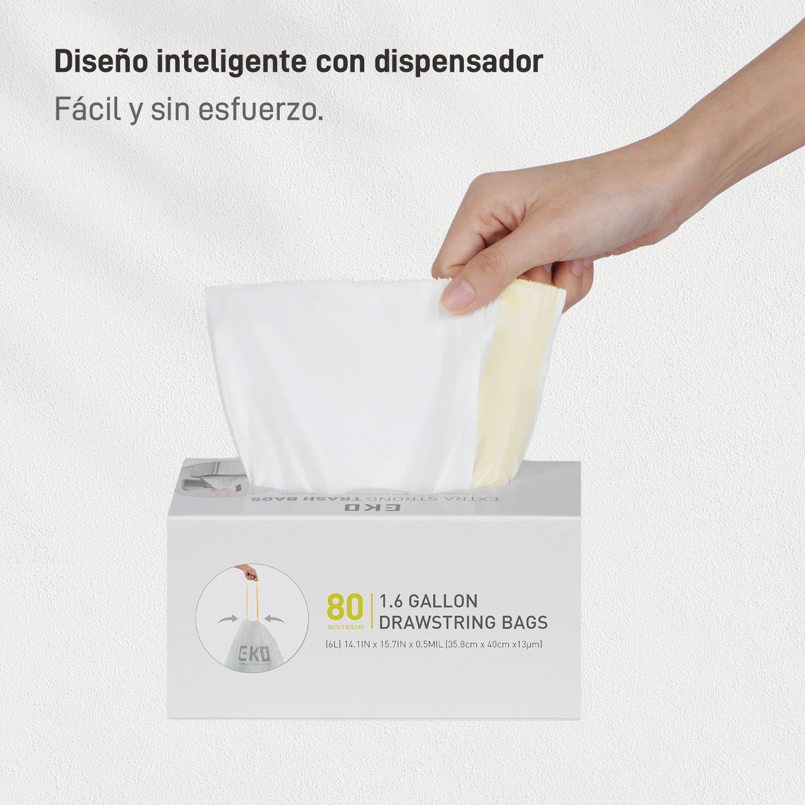 Bolsas  Bote De Basura 3-6 Litros Tamaño A 80 Bolsas EKO