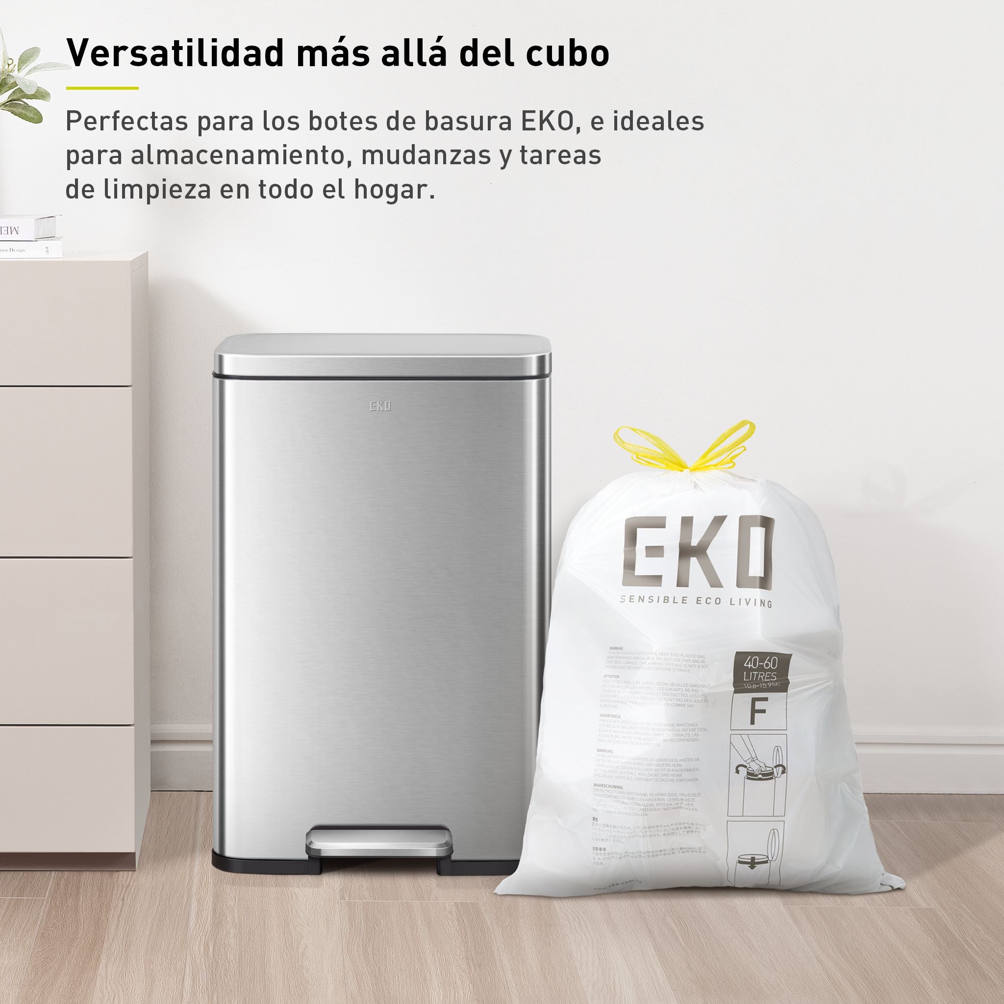 Bolsas  Bote De Basura 40-60 Litros Tamaño F. 60 Bolsas EKO