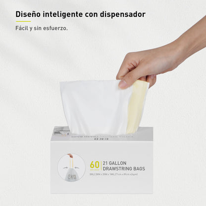 Bolsas  Bote De Basura 50-90 Litros Tamaño G. 60 Bolsas EKO