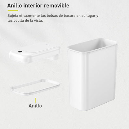 Bote de Basura Automático Slim 10 L con Sensor de Movimiento y Luz para Uso Nocturno