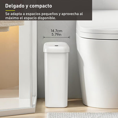Bote de Basura Automático Slim 10 L con Sensor de Movimiento y Luz para Uso Nocturno
