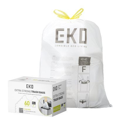 Combo Caja de 60 Bolsas + Bote de basura inteligente con Sensor Automatico 50L tapa acero EKO Mirage Deluxe