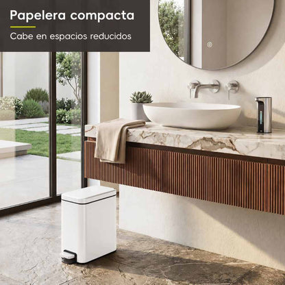 EKO Genie Bote de basura con pedal 5L Blanco