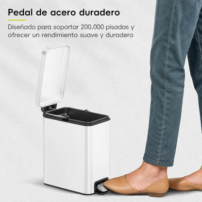 EKO Genie Bote de basura con pedal 5L Blanco