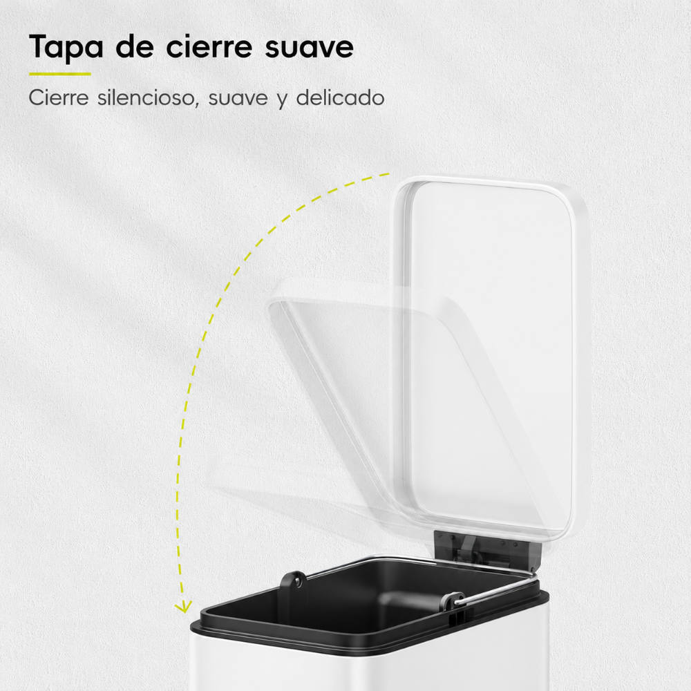 EKO Genie Bote de basura con pedal 5L Blanco