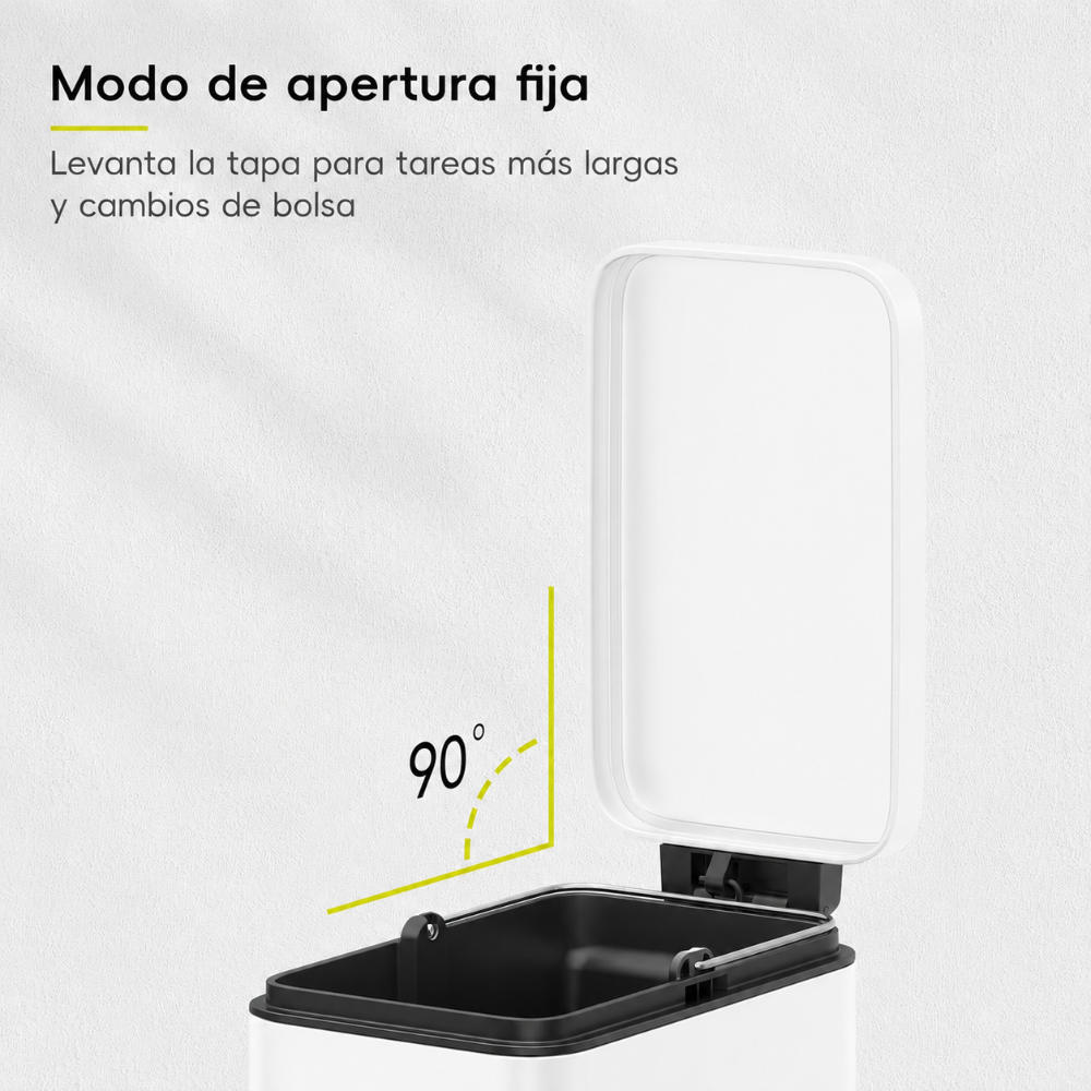 EKO Genie Bote de basura con pedal 5L Blanco