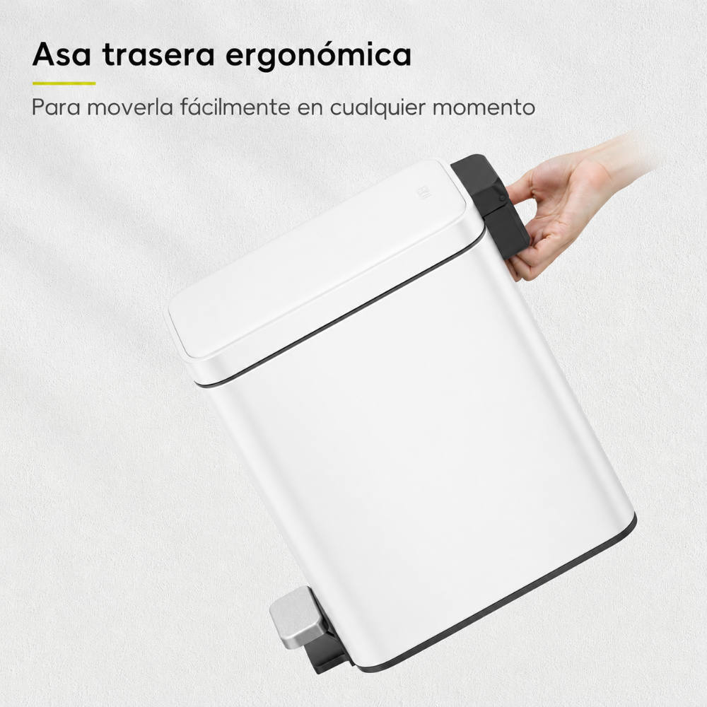 EKO Genie Bote de basura con pedal 5L Blanco