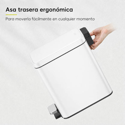 EKO Genie Bote de basura con pedal 5L Blanco