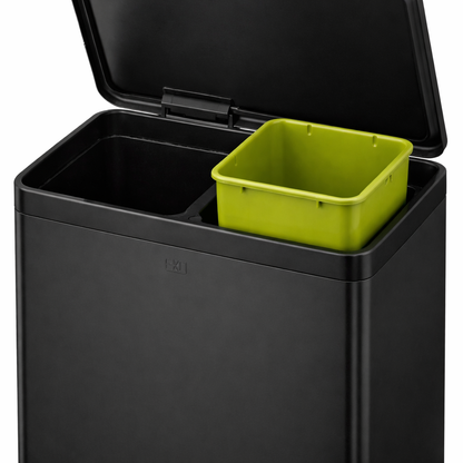 Bote de Basura 20L+20L Essential Negro Recycler 2 en 1