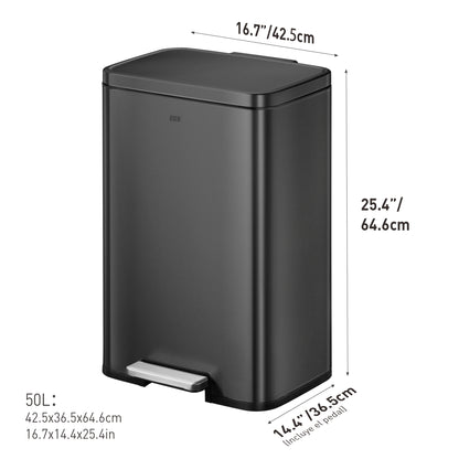 Bote de basura Negro con pedal 50L EKO Madison