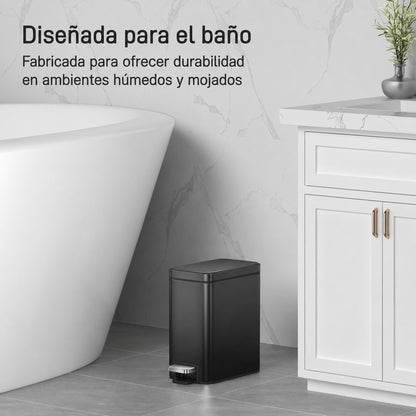 EKO Genie Bote de basura con pedal 5L Negro