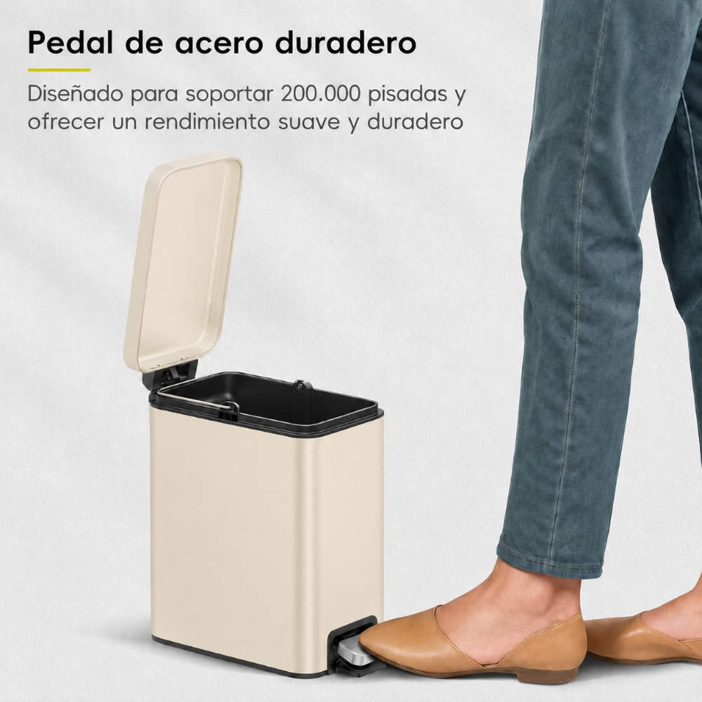 EKO Genie Bote de basura con pedal 5L Vainilla
