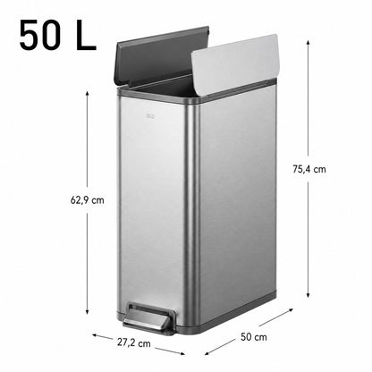 EKO - X-Wing - Cubo Pedal 50 L Acero Inoxidable Cocina