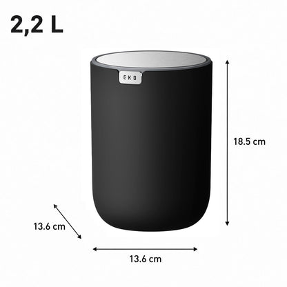 EKO - Fandy - Bote de Basura Pequeño 2,2 L Negro