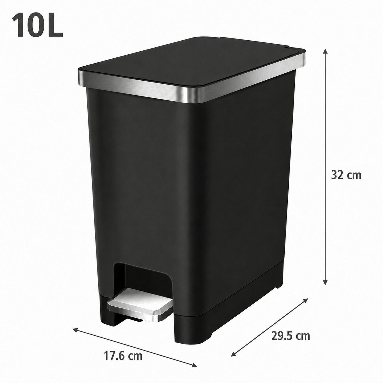 EKO - Hana - Cubo Pedal 10 L Negro