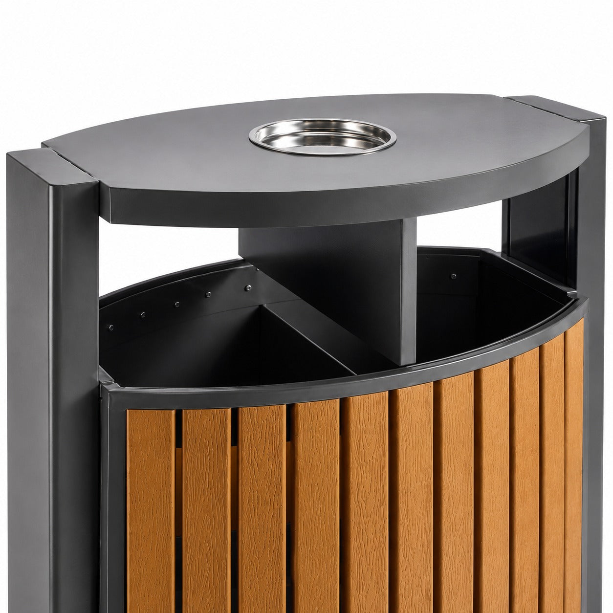 EKO - Cubo con Apertura Superior 39 L + 39 L Efecto madera