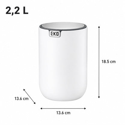 EKO - Fandy - Bote de Basura Pequeño 2,2 L Blanco