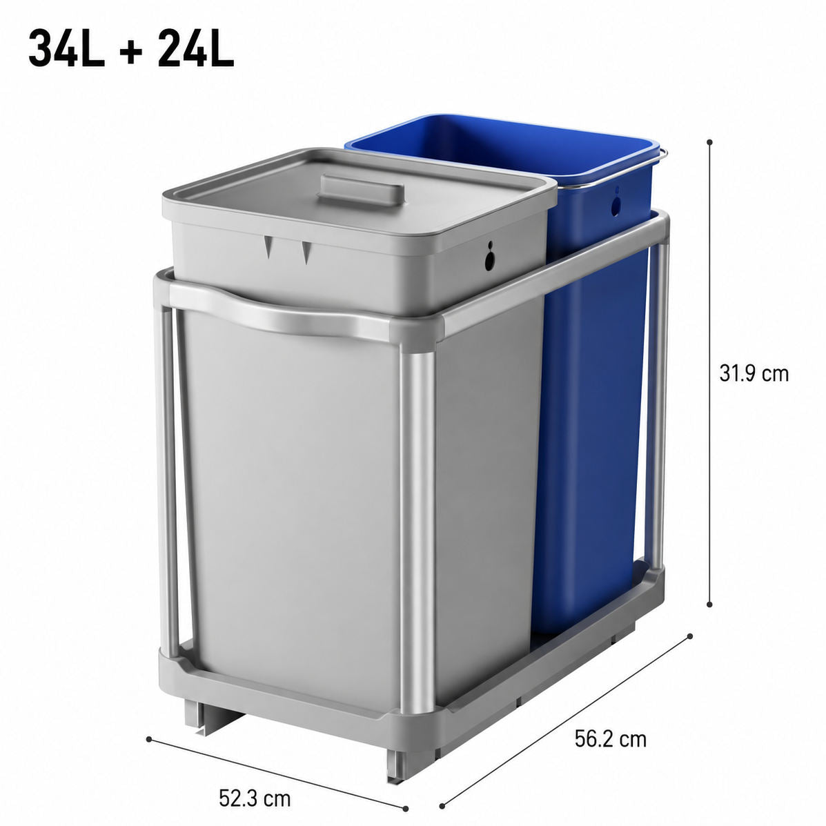 EKO - Extraíble - Bote de Basura 34 L + 24 L