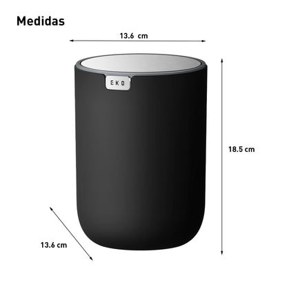 EKO - Fandy - Bote de Basura Pequeño 2,2 L Negro