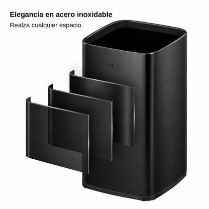 Bote de basura para baño 10L con tapa de basura de acero inoxidable