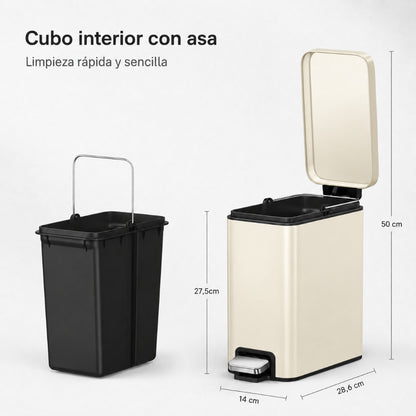 EKO Genie Bote de basura con pedal 5L Vainilla