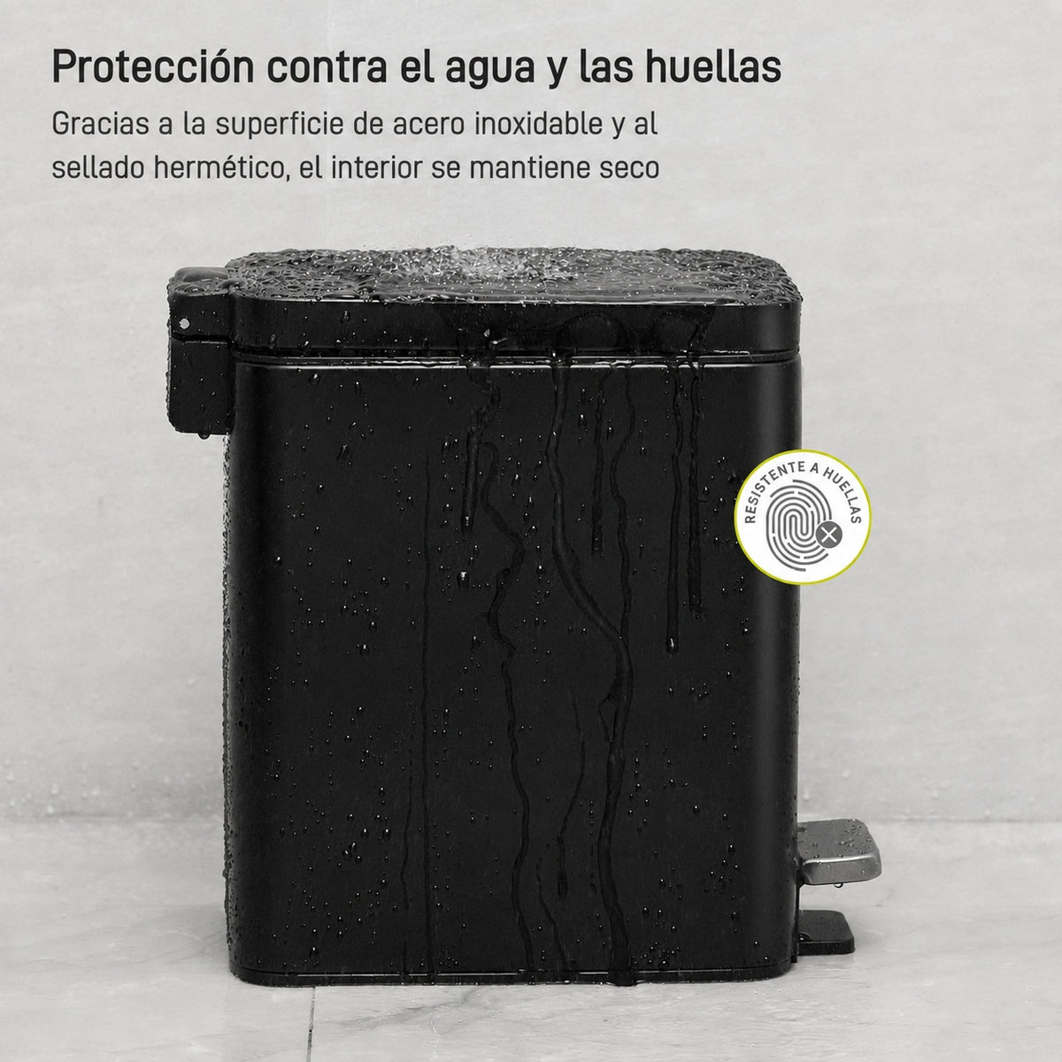 EKO Genie Bote de basura con pedal 5L Negro